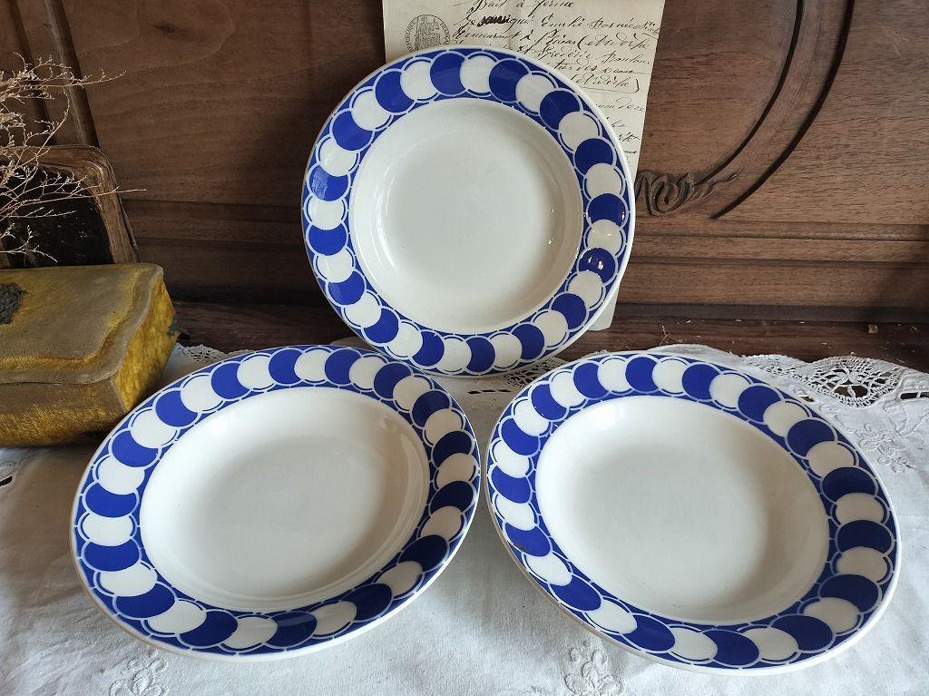 フランス アンティーク 絵 サルグミンヌ 装飾 深皿 3枚セット - メルカリ