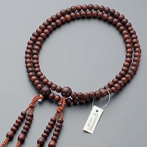 仏壇屋 数珠 真言宗 本式数珠 男性用 紫檀 艶消 尺2 正絹華梵天房 京念珠 本連数珠 二輪数珠 振分 正式数珠 発行 京念珠製造師製作証明書付 8 c 695 f 6