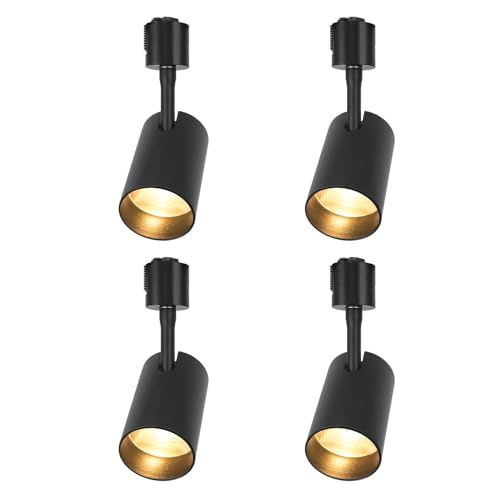 ダクトレール ダクトレール用スポットライト LED一体型照明 セット 60 W形相当 3000 K電球色LED COB 10 W*4 LED内蔵式 間接照明 ライティングレール用スポットライト 取付簡単 ブラック 1 aafc 5 fc