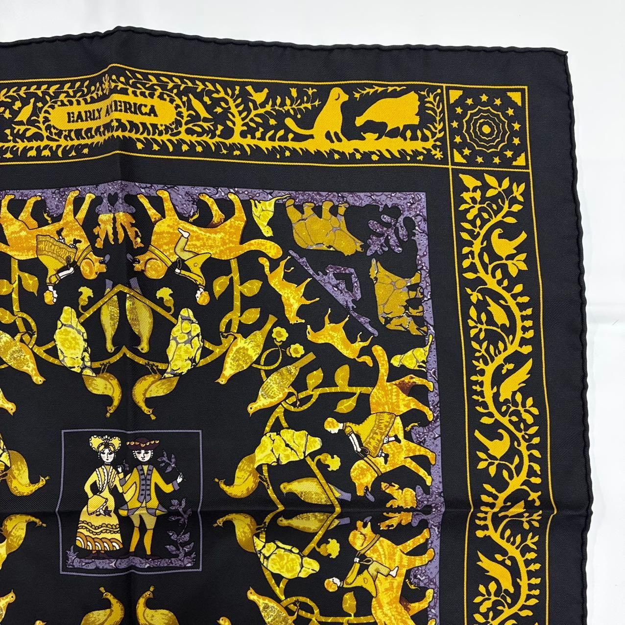 極美品 HERMES エルメス スカーフ EARLY AMERICA 古き良きアメリカ