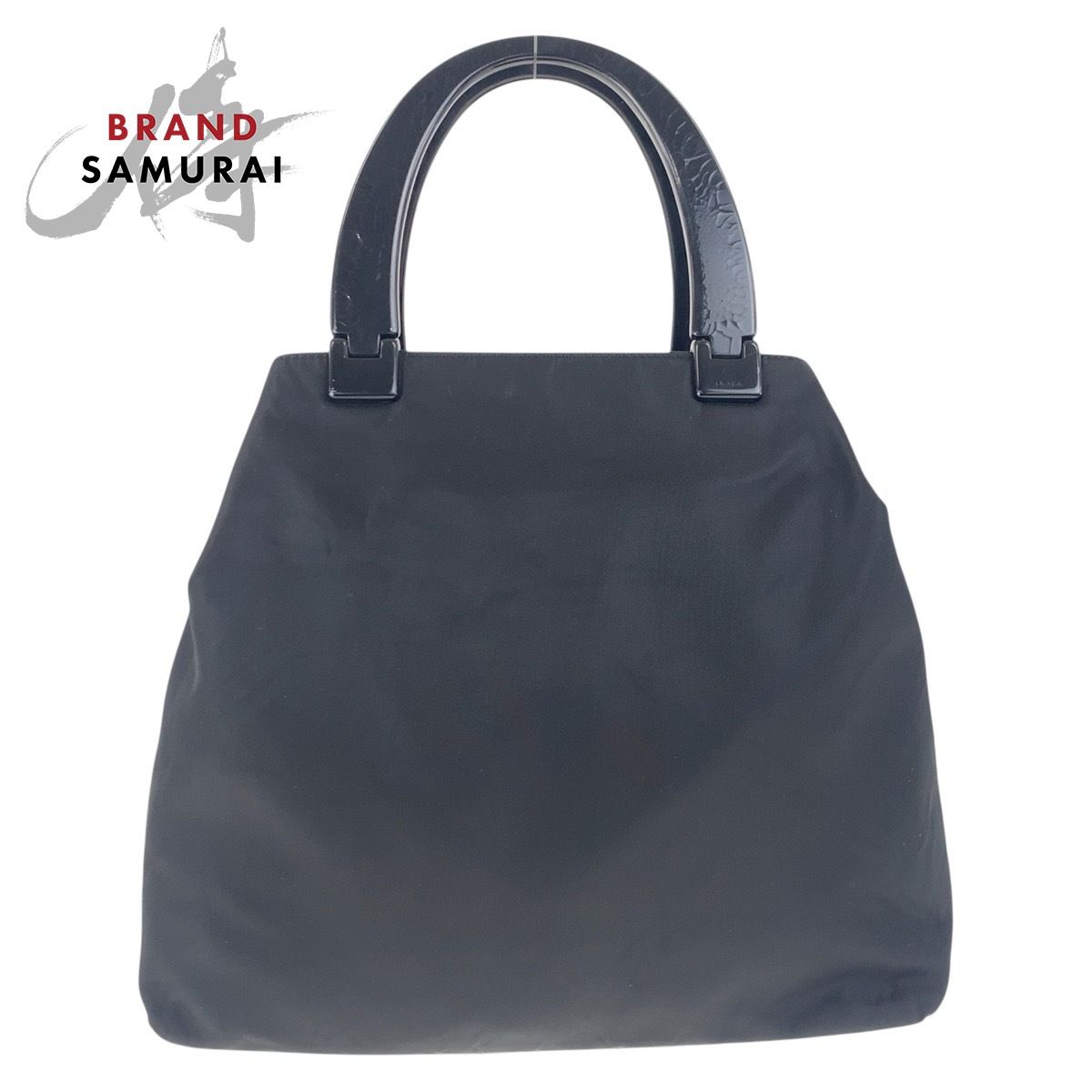 PRADA プラダ テスート 三角ロゴプレート ブラック 黒 シルバー金具 