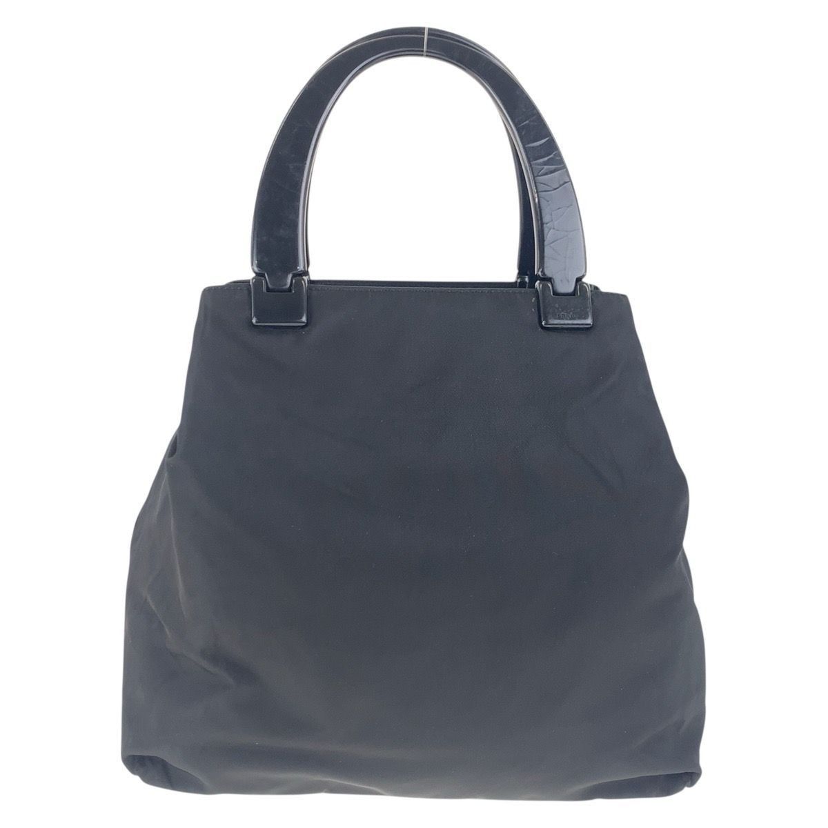 PRADA プラダ テスート 三角ロゴプレート ブラック 黒 シルバー金具 