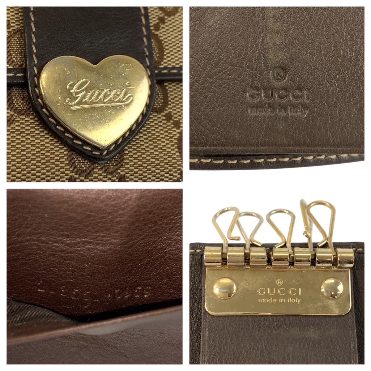 GUCCI グッチ ベージュ ブラウン ゴールド金具 GGキャンバス/レザー