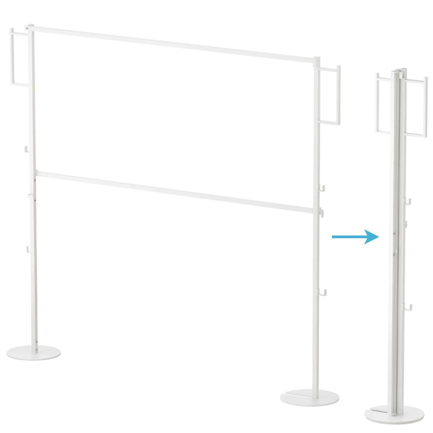 室外干し 布団干し 屋外洗濯物干し 室内物干し コンパクト収納でき 部屋干し 耐久性 ハンガーラック 組み立て簡単 物干しスタンド ホワイト 2段式室内物干し 2段式丸足27㎝ 折り畳み