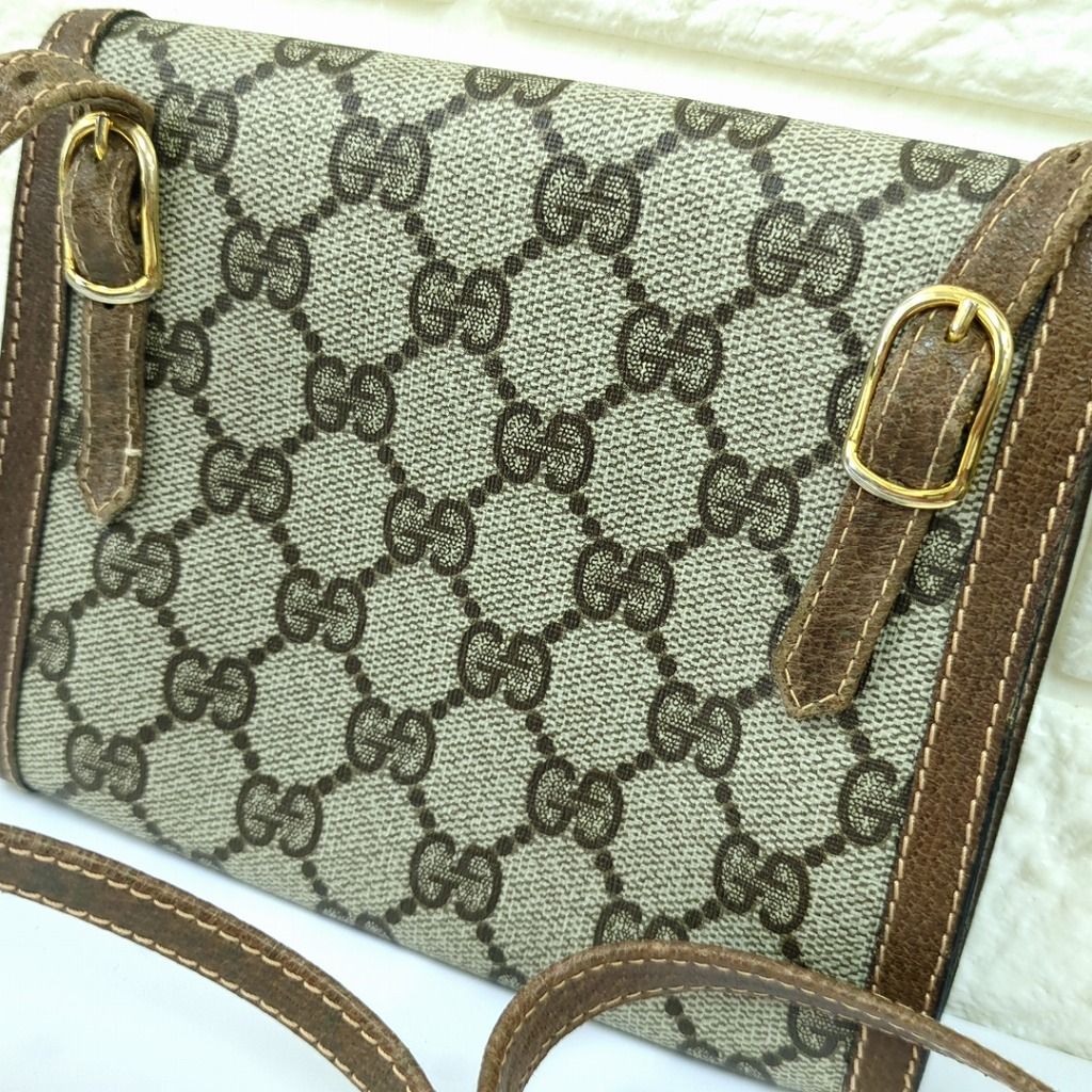 GUCCI オールド グッチ GG柄 ミニ PVC ショルダーバッグ ポシェット