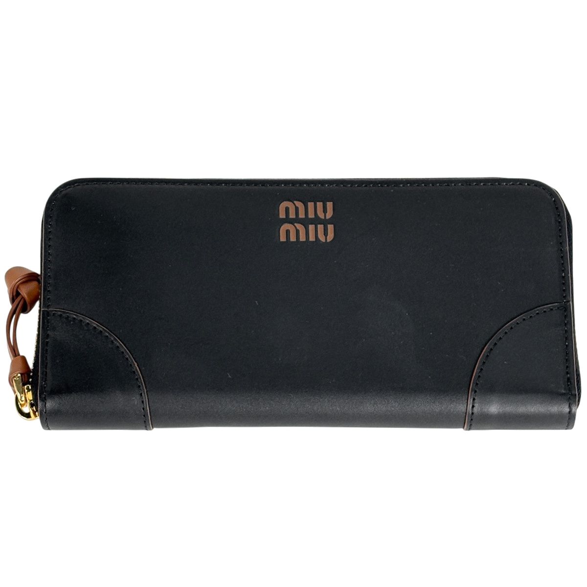ミュウ ミュウ Miu Miu ロゴ ラウンドファスナー 長財布 ラウンド 