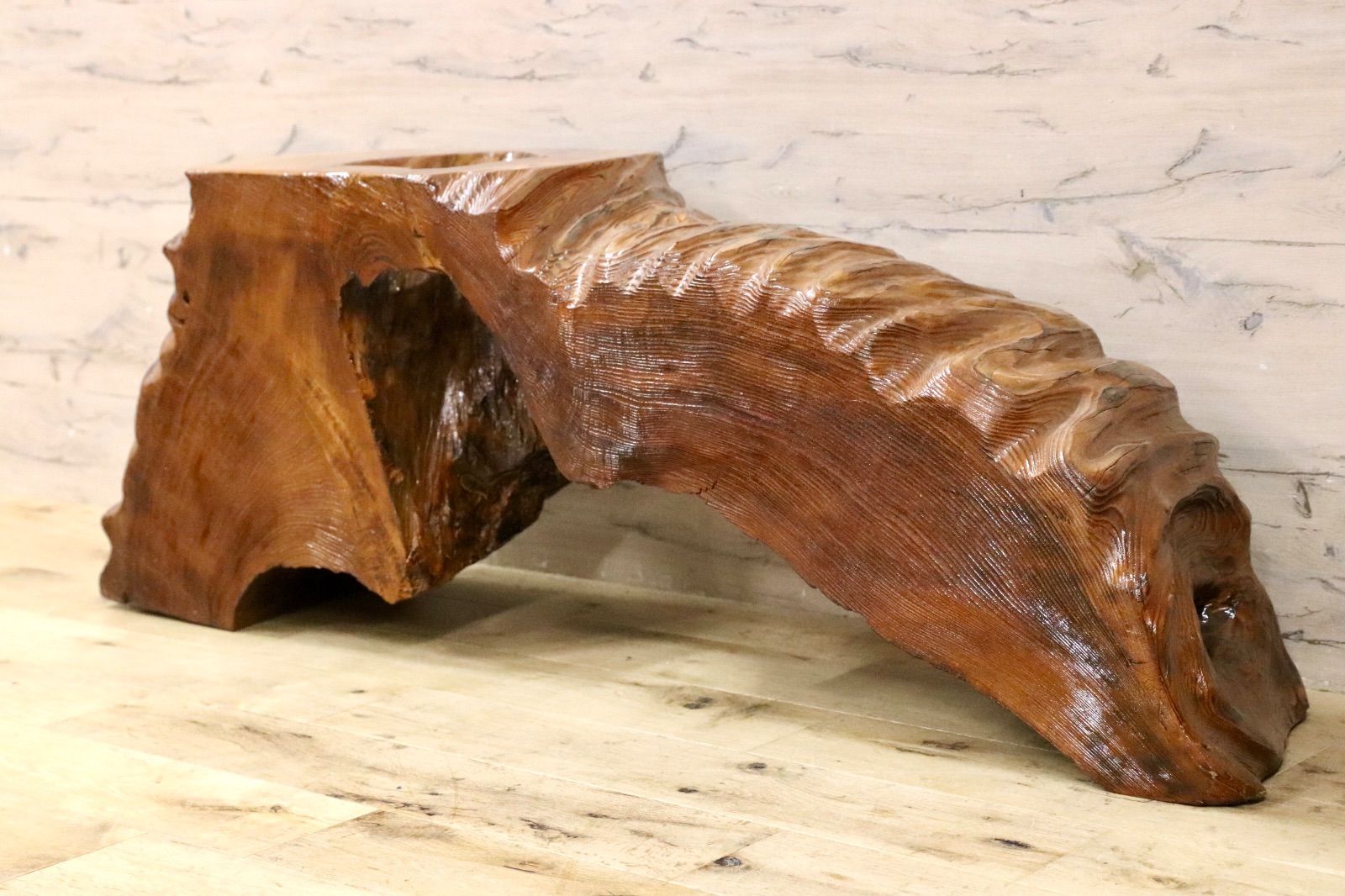 GMIK264○世界遺産屋久杉 オブジェ 花台 飾り台 無垢材 自然の芸術