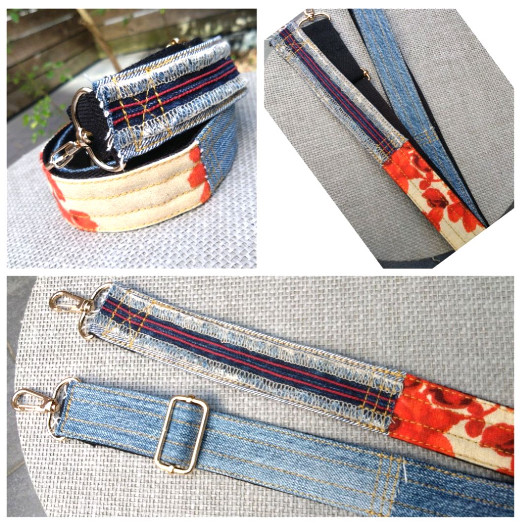 🆕№835【👖DENIM✖️ボタニカル サイドポケット付き トートバッグ⚮̈