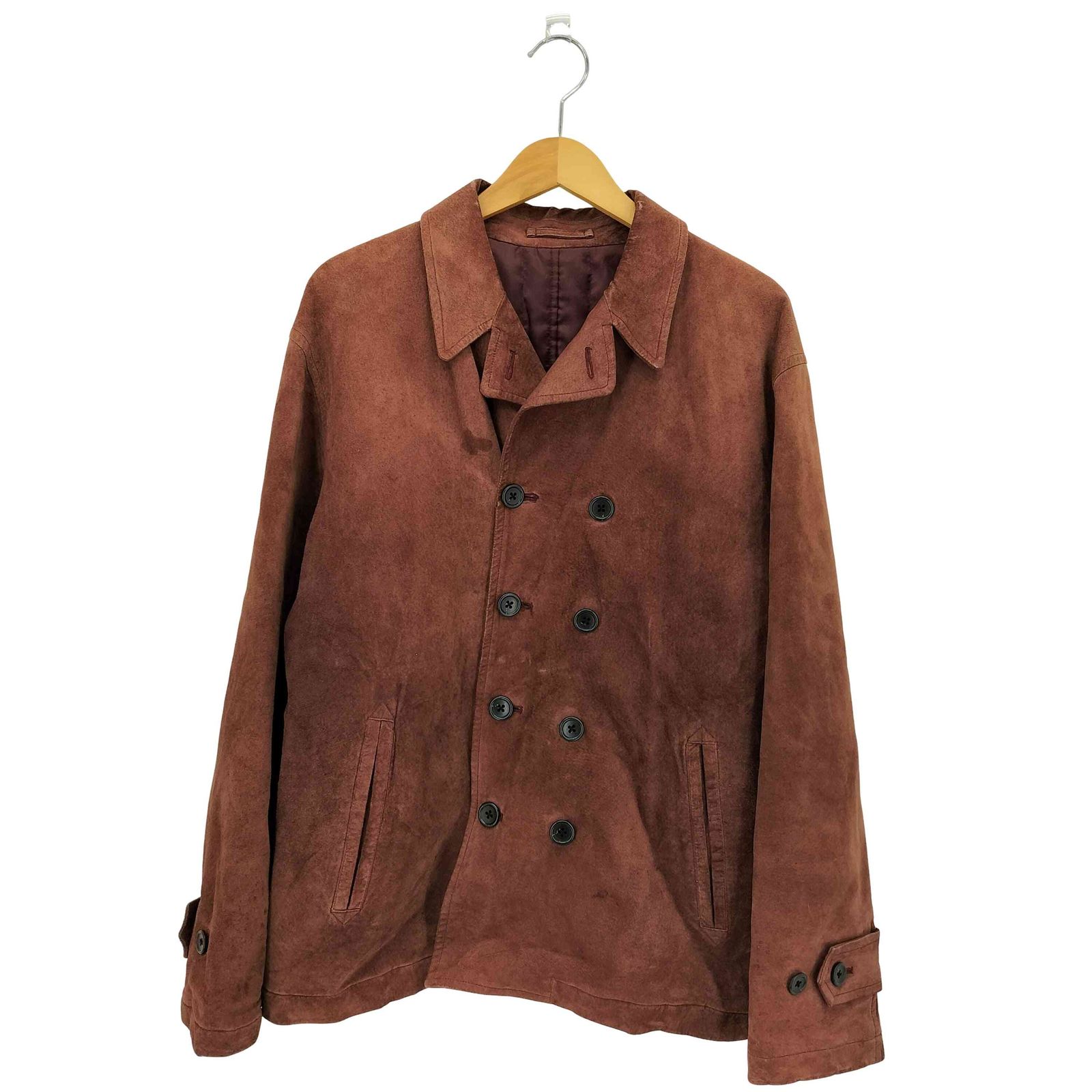 美品 00s PPFM ピーピーエフエム レザーコート 豚革 ジップコート F ピーピーエフエム PPFM 90s 豚革 ピッグレザーダブルジャケット メンズ