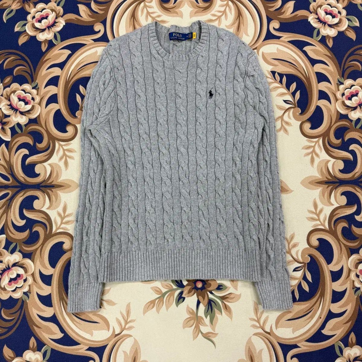 M)ポロ ラルフローレン ケーブル ケーブル編みニット(グレー) - メルカリ