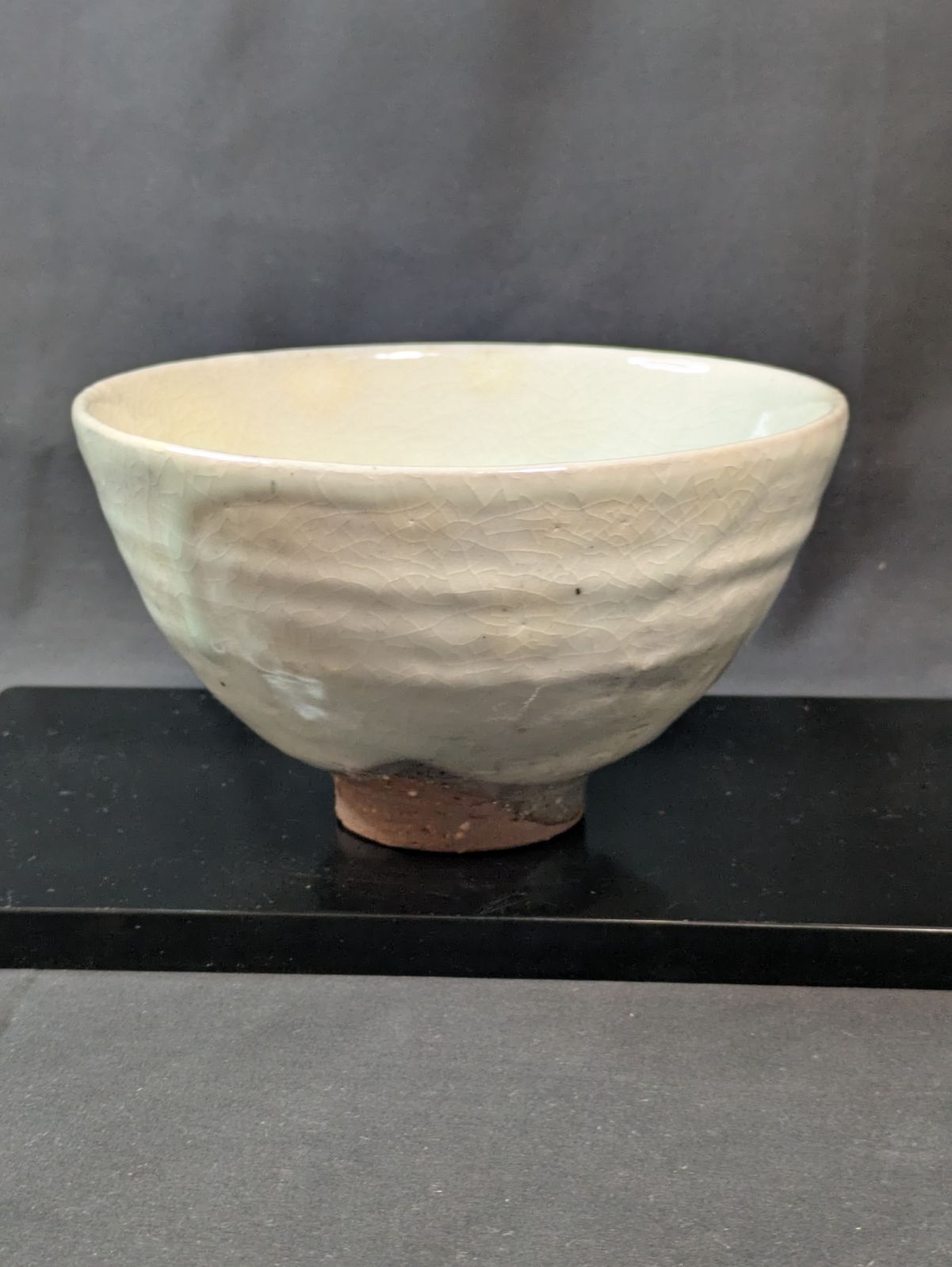 市野弘之 丹波焼 延年窯 白丹波茶碗 銘 大華 華厳法師弘斎書付 共箱