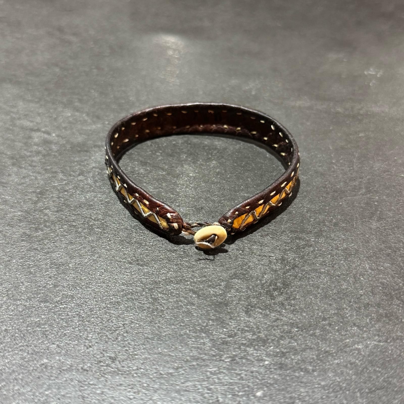 MARIA RUDMAN レザーブレスレット バングル マリアルドマン ブラウン F