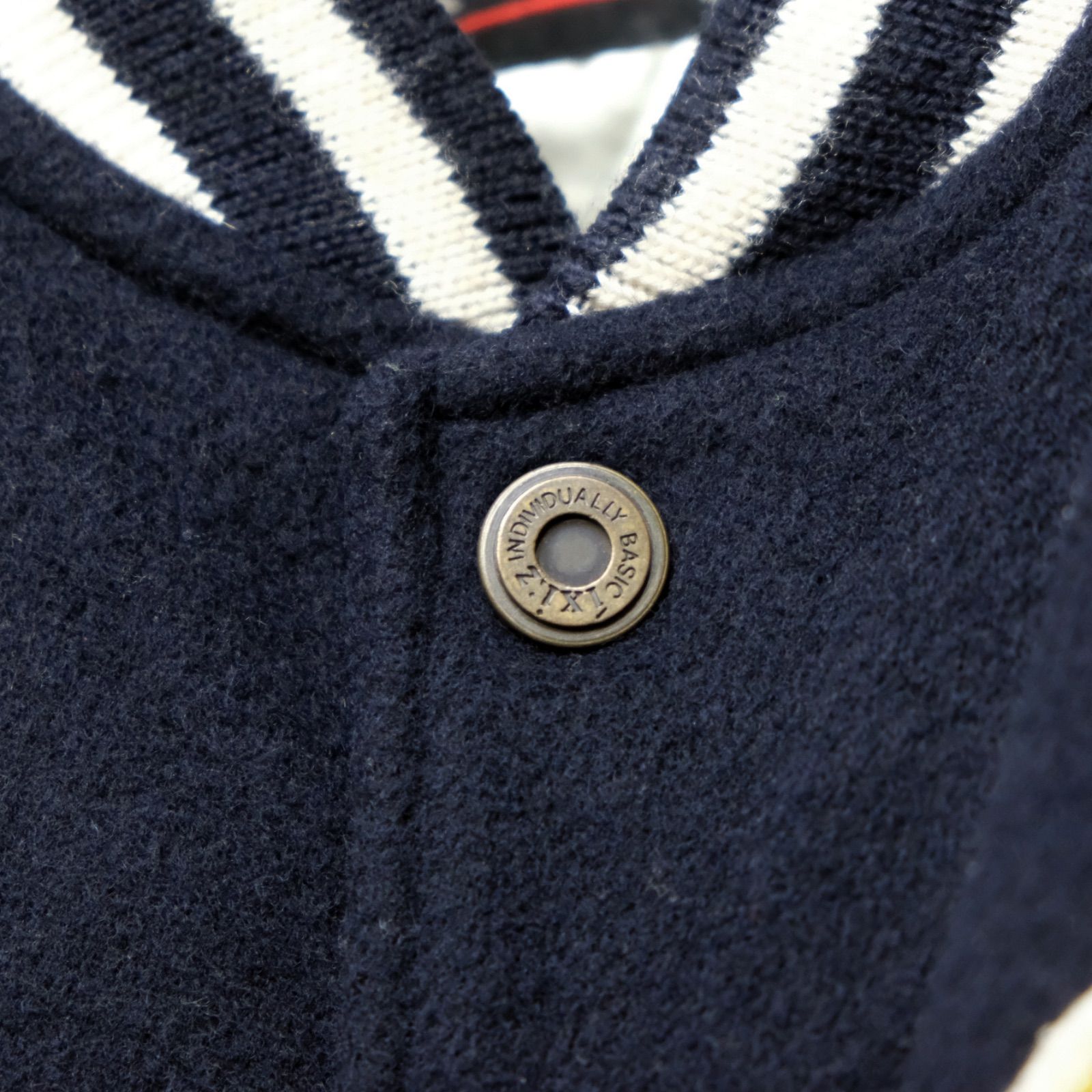 90s ixi:z 袖革スタジャン 刺繍/ワッペンデコレーション Lサイズ ixiz