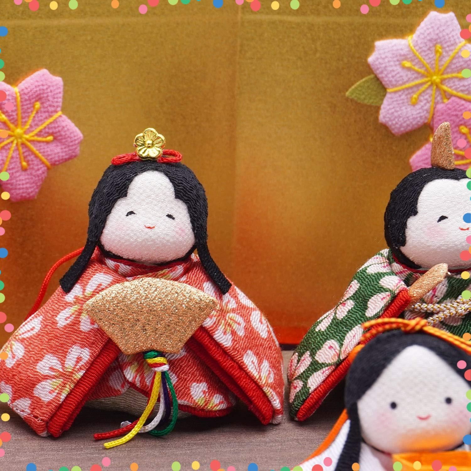 特価セール】1-886 リュウコドウ（龍虎堂）ぽてりひな5人（桜）屏風