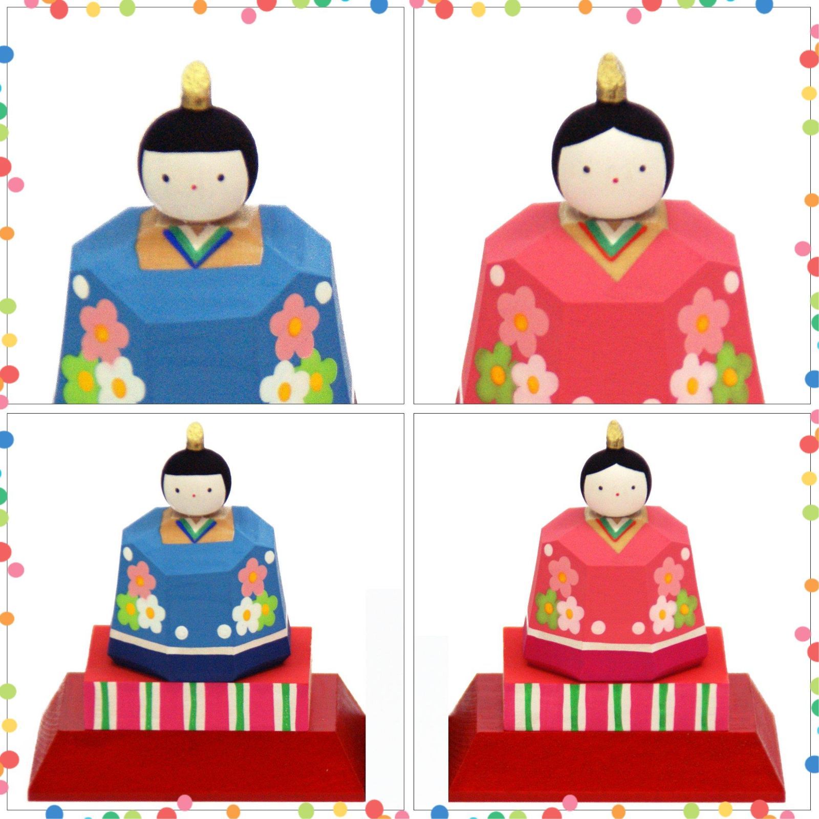 在庫処分】雛人形 コンパクト ミニ お雛様 木製 一刀彫 大阪長生堂 名