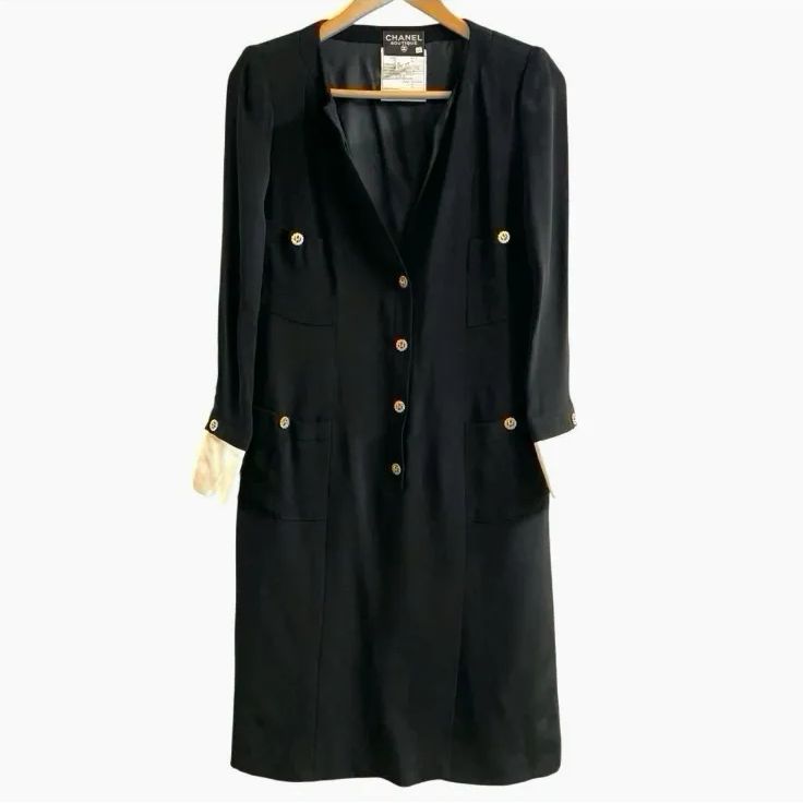 CHANEL シャネル シルク 金釦 ワンピース 36 - メルカリ