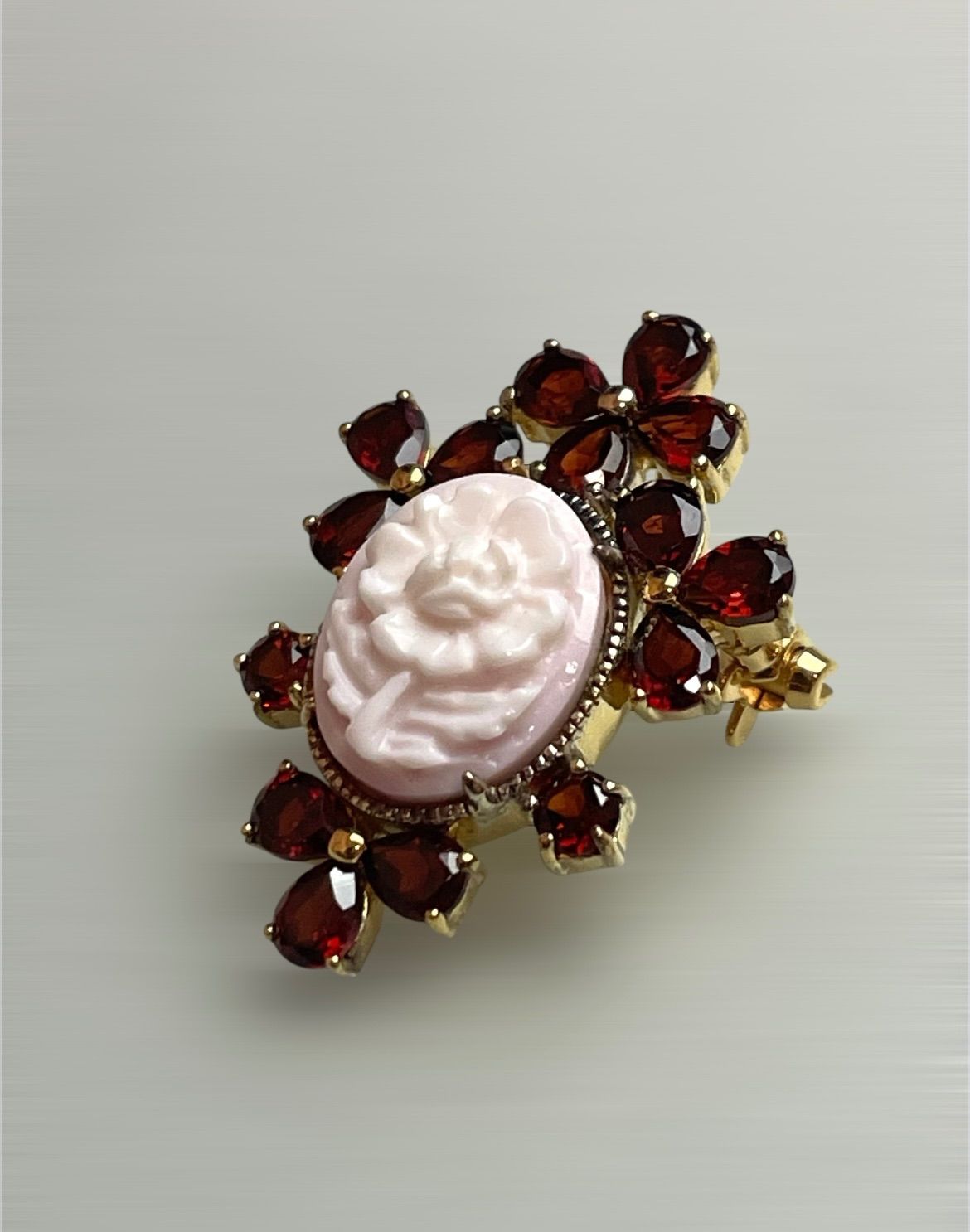 極美品】碌山 ROKUZAN シルバー925 コンクシェル×ガーネット 2WAY