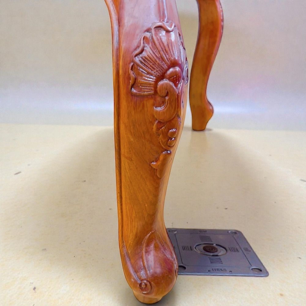 アンティーク調 座卓 ローテーブル 木製 彫刻脚 和風テーブル センター