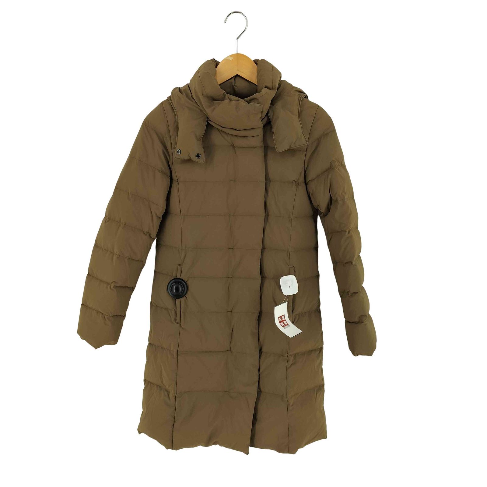 シップス SHIPS 河田フェザー フードロングダウン レディース 36