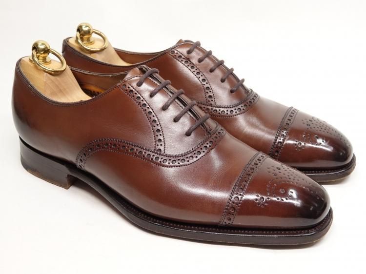 143 / 0122 極上 エドワードグリーン メダリオンキャップトゥ ダーク