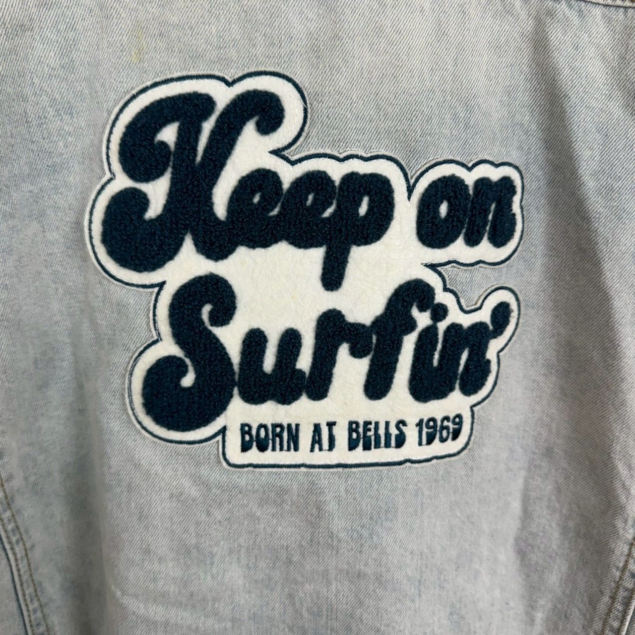 RIP CURL リップカール デニムジャケット 無地 ライトブルー Lサイズ 
