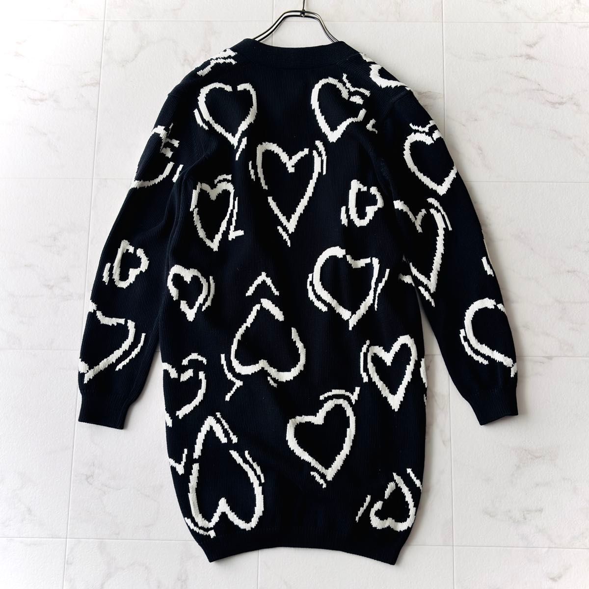 cnr0091* 美品 Max Mara マックスマーラ 白タグ ハート柄 ニット