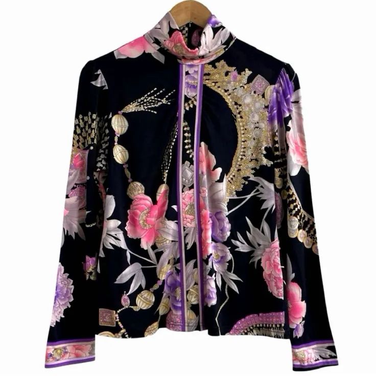 LEONARD レオナール 花柄 毛 絹 ハイネック 長袖 カットソー L - メルカリ