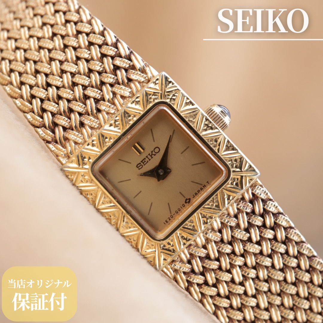SEIKO 1E20-5000 ゴールド腕時計 SEIKO EXCELINE 1E20-5000 セイコー エクセリーヌ スクエア QZ
