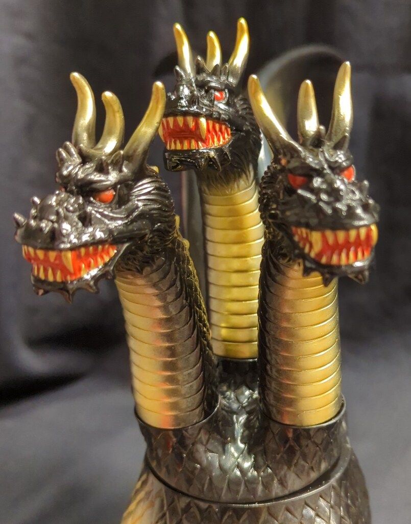 訳あり品　マルサンソフビ　キングギドラ　ブラックオブジェ マルサン マルサン/現行 キングギドラ(黒成型/金スプレー)/汐留ジャン