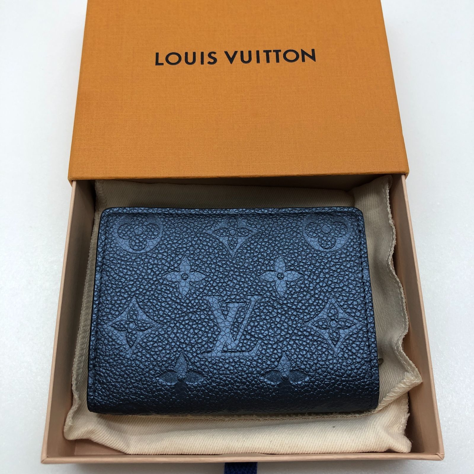 【美品】LOUIS VUITTON 折り財布 ポルトフォイユ クレア メタリックブルー アンプラント ルイヴィトン SGSF26-0258