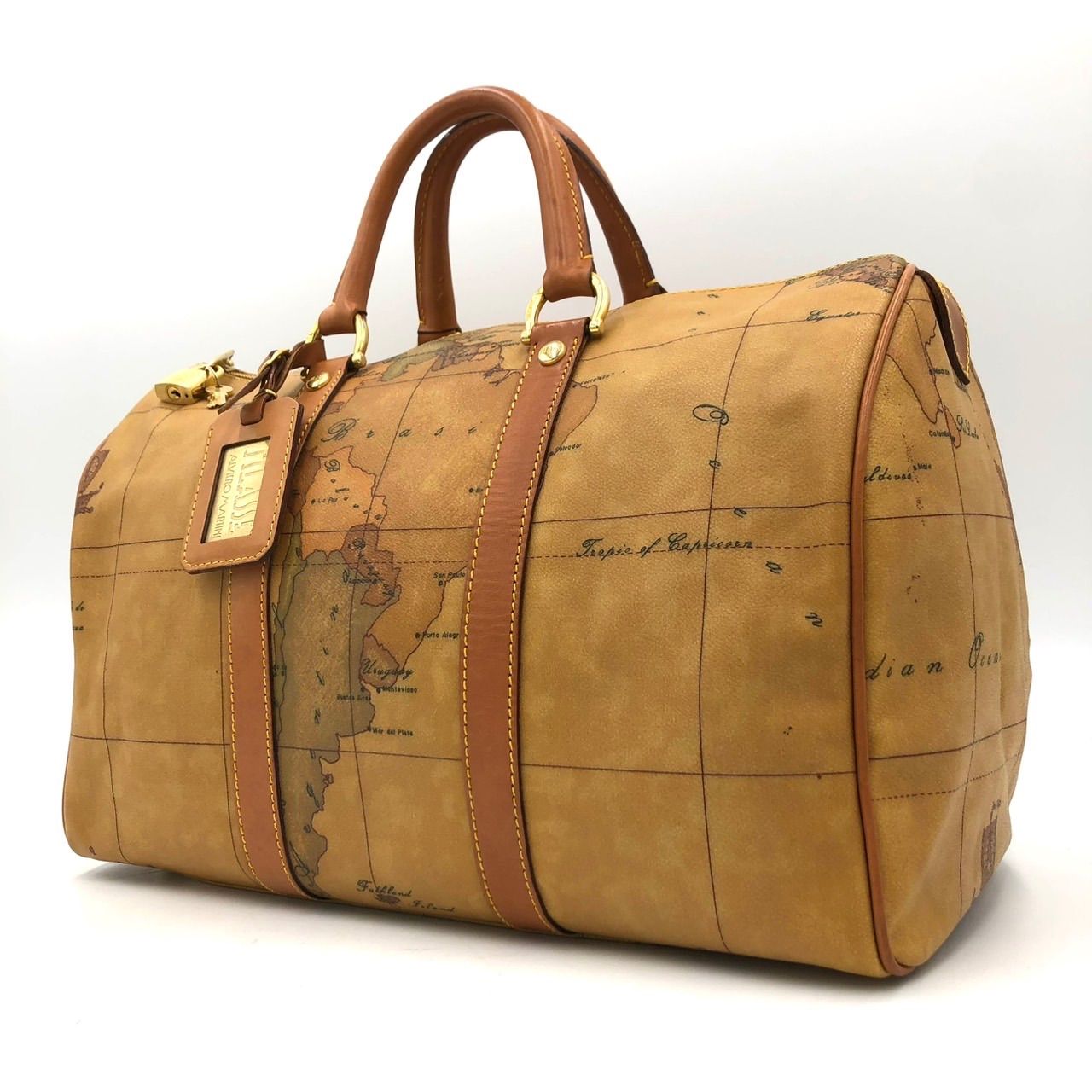 プリマクラッセ ボストンバッグ 地図柄 ジオクラシック 旅行 カデナ付