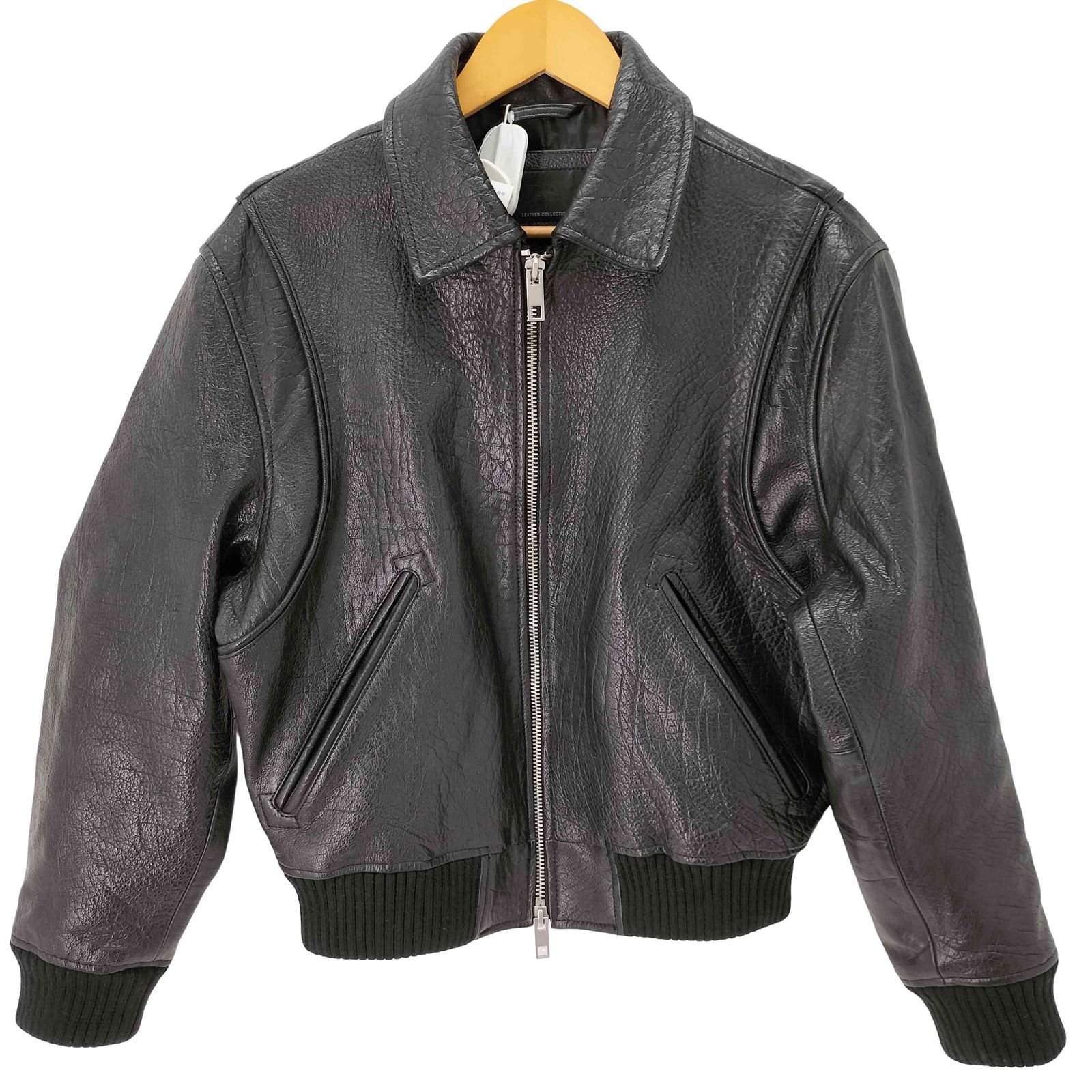 ザラ ZARA エンボス加工レザーバイカージャケット / バッファロー