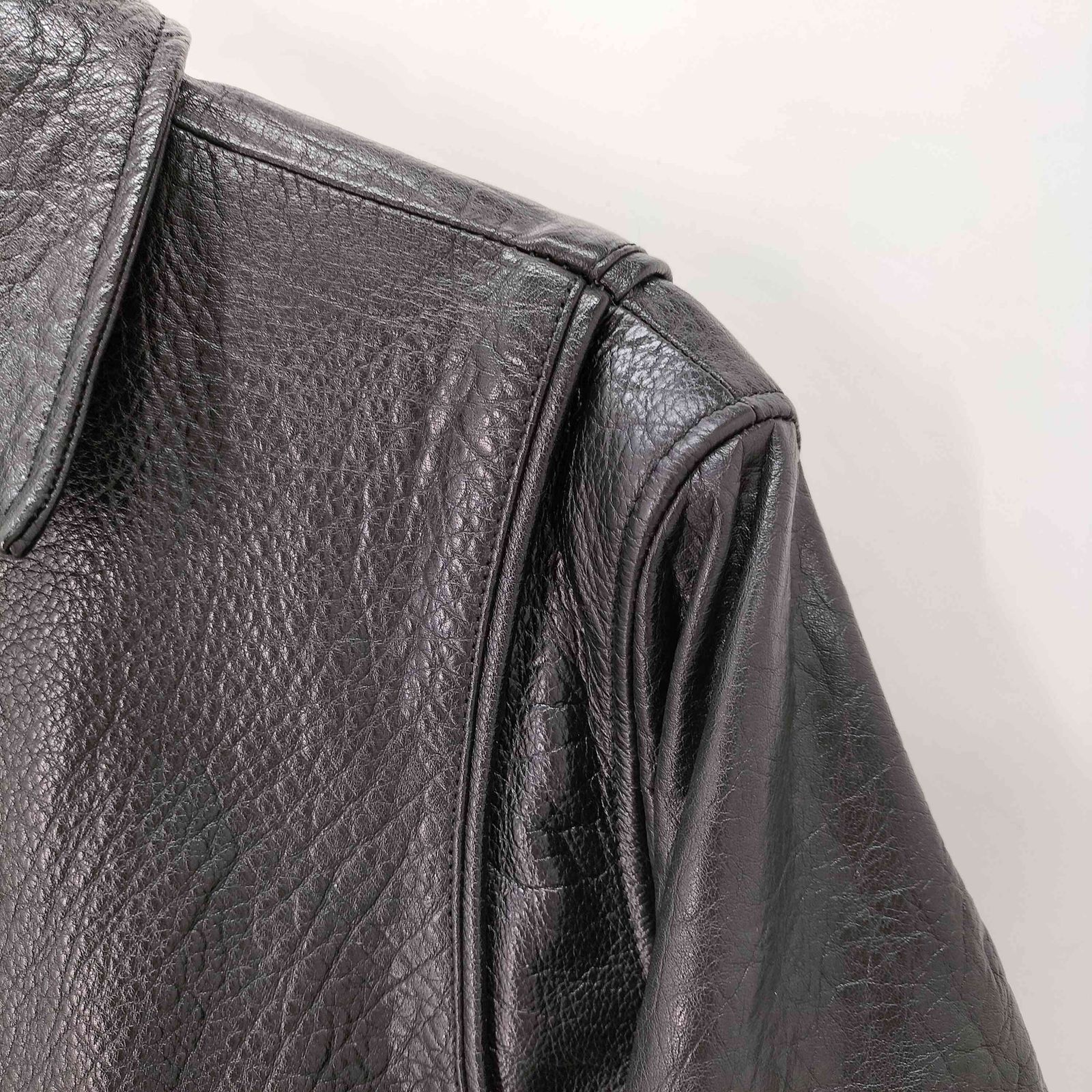 ザラ ZARA エンボス加工レザーバイカージャケット / バッファロー