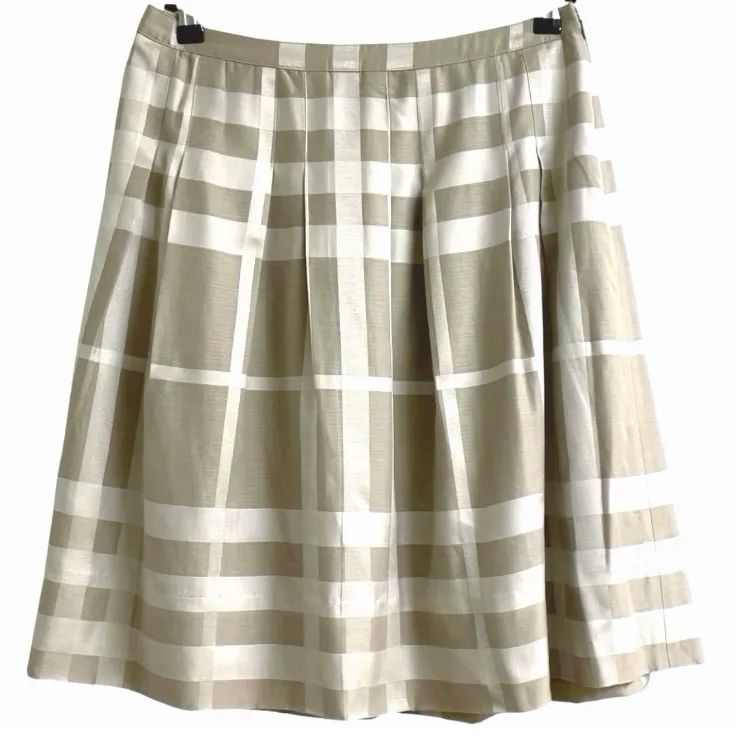 BURBERRY LONDON バーバリー ロンドン チェック スカート 44 BURBERRY LONDON バーバリー ロンドン キュプラ 綿 レーヨン 麻 ノバ