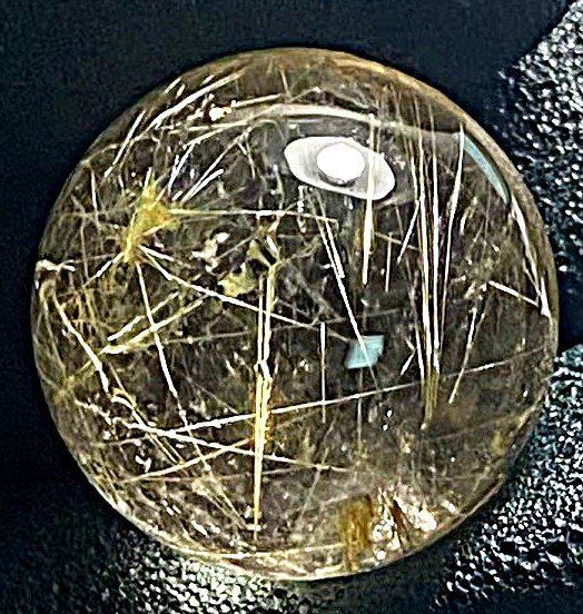 上質EU製☆ROBEAN☆定価35万円☆天然タイチンルチルクォーツ☆丸玉☆太