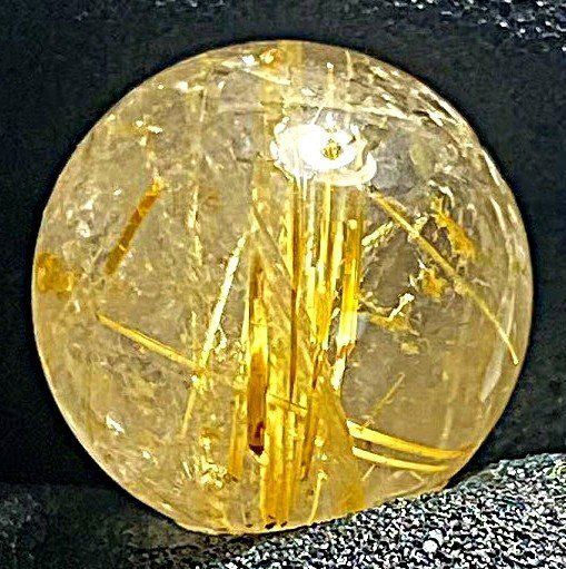 上質EU製☆ROBEAN☆天然タイチンルチルクォーツ☆丸玉☆太金針水晶太陽