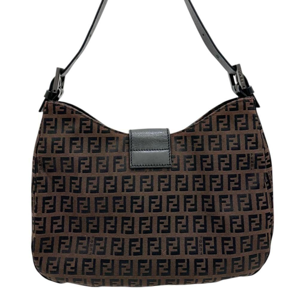美品 FENDI ショルダーバック ズッキーノ キャンバス FF金具 FENDI/フェンディ】ワンショルダー ズッキーノ ショルダーバッグ