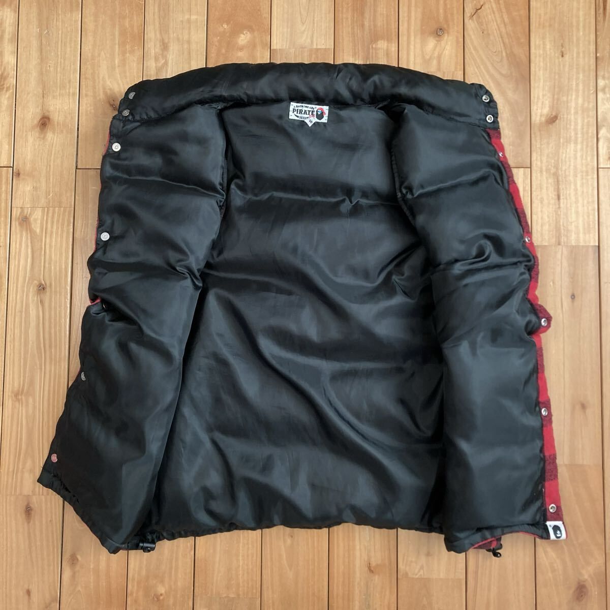 チェック ダウンベスト Sサイズ a bathing ape BAPE Check Puffer Down