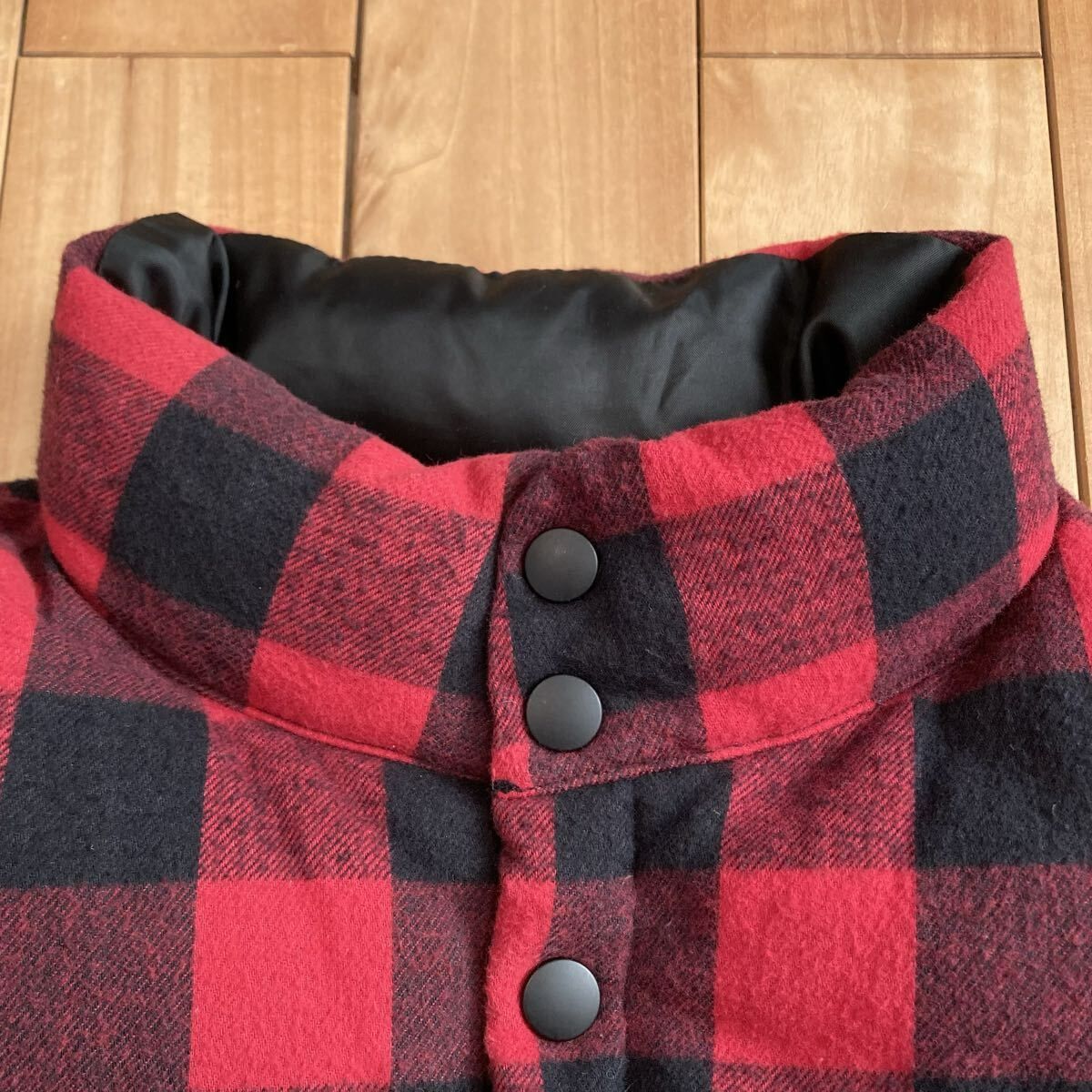 チェック ダウンベスト Sサイズ a bathing ape BAPE Check Puffer Down