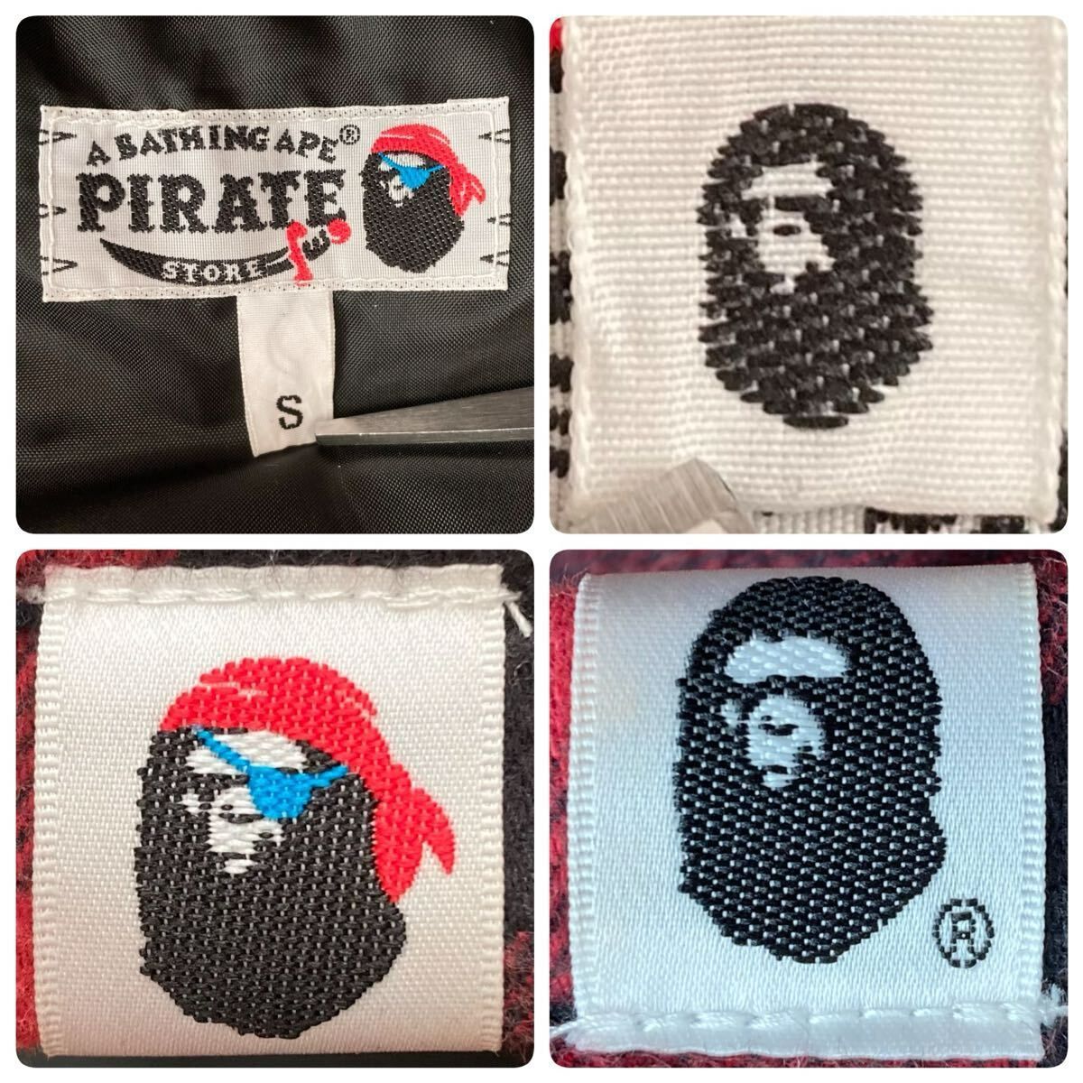チェック ダウンベスト Sサイズ a bathing ape BAPE Check Puffer Down