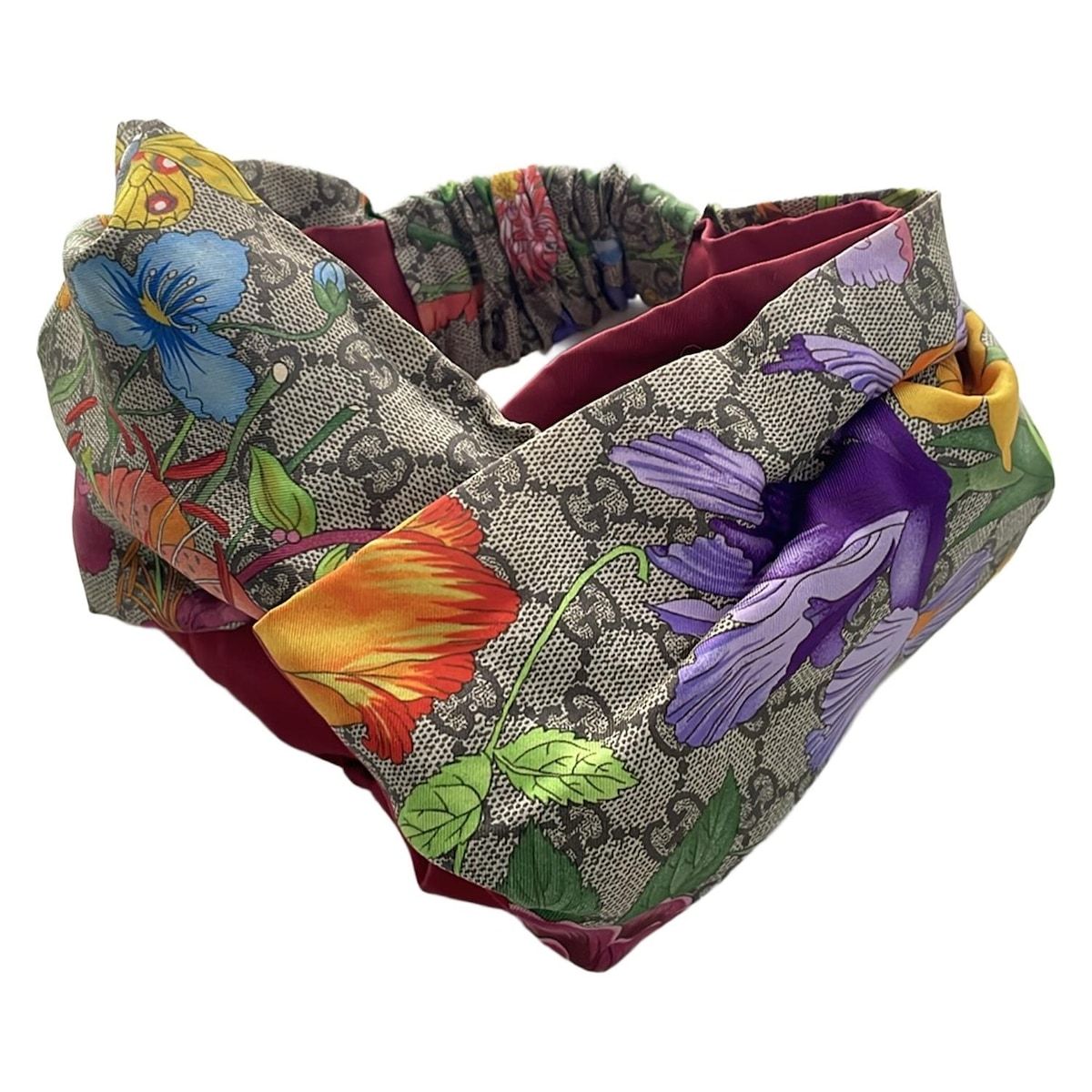 E2497 未使用 グッチ GG シルクヘアバンド GUCCI(グッチ) アクセサリー 609319 シルク ベージュ×ダークブラウン