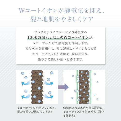  ワンダム ヘアドライヤー 海外対応 大風量 速乾 静音 コンパクト 軽量 マイナスイオン 温風冷風自動切り替え 静電気抑制 プラズマケア Wコートイオン BiB赤外線 SHD-501 F パールホワイト 017695 dc その他 キッチン 食器