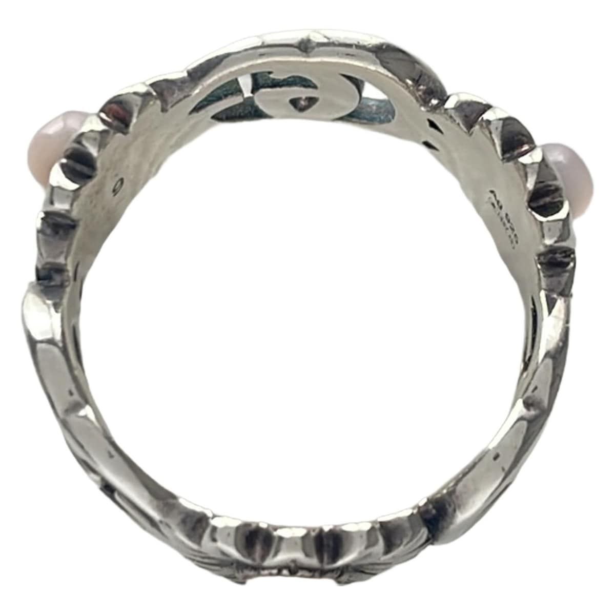 GUCCI(グッチ) リング ダブルG マザーオブパール シルバー×ピンク