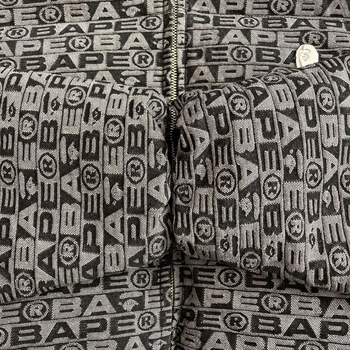 BAPE FACE LOGO モノグラム ダウンジャケット Mサイズ a bathing ape