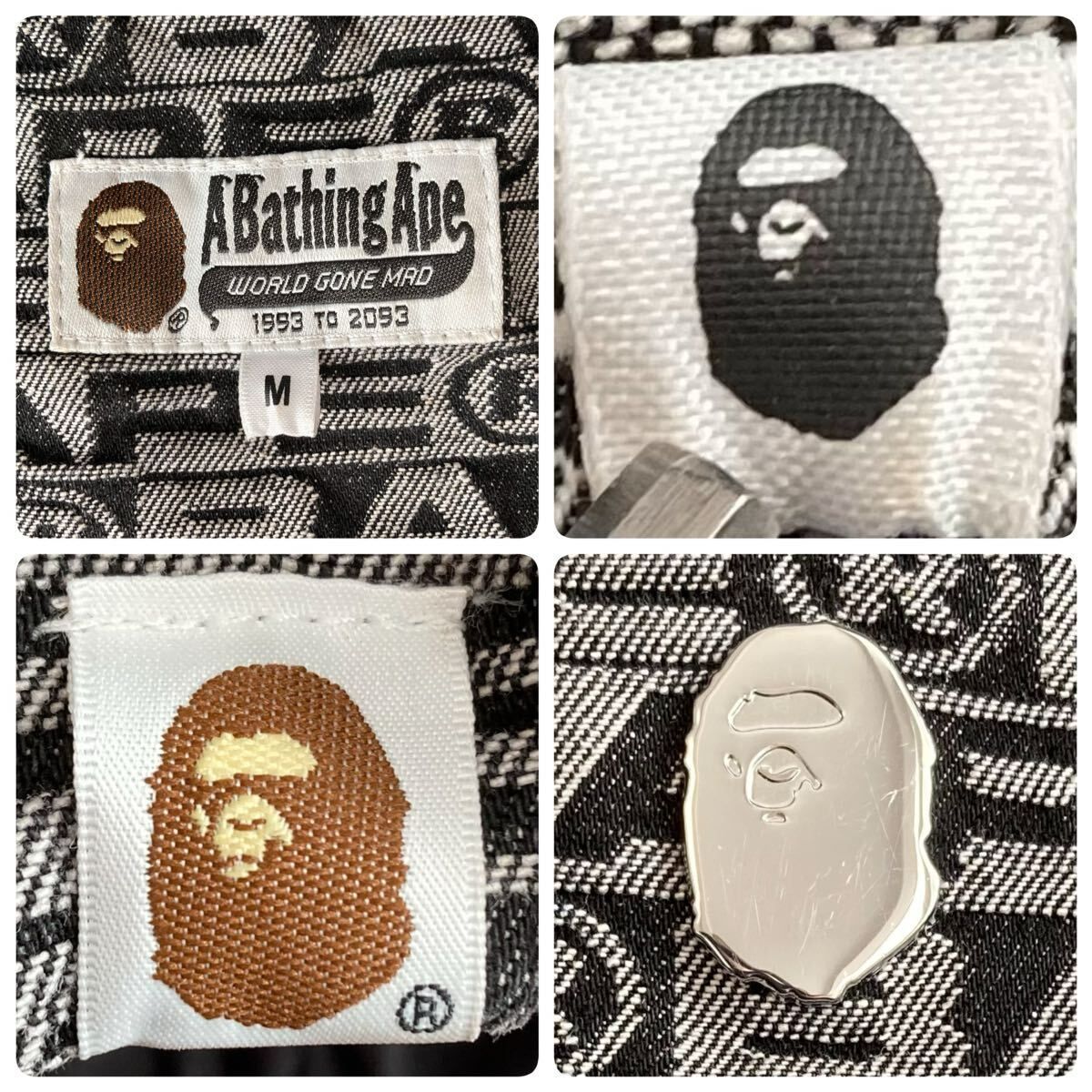 BAPE FACE LOGO モノグラム ダウンジャケット Mサイズ a bathing ape