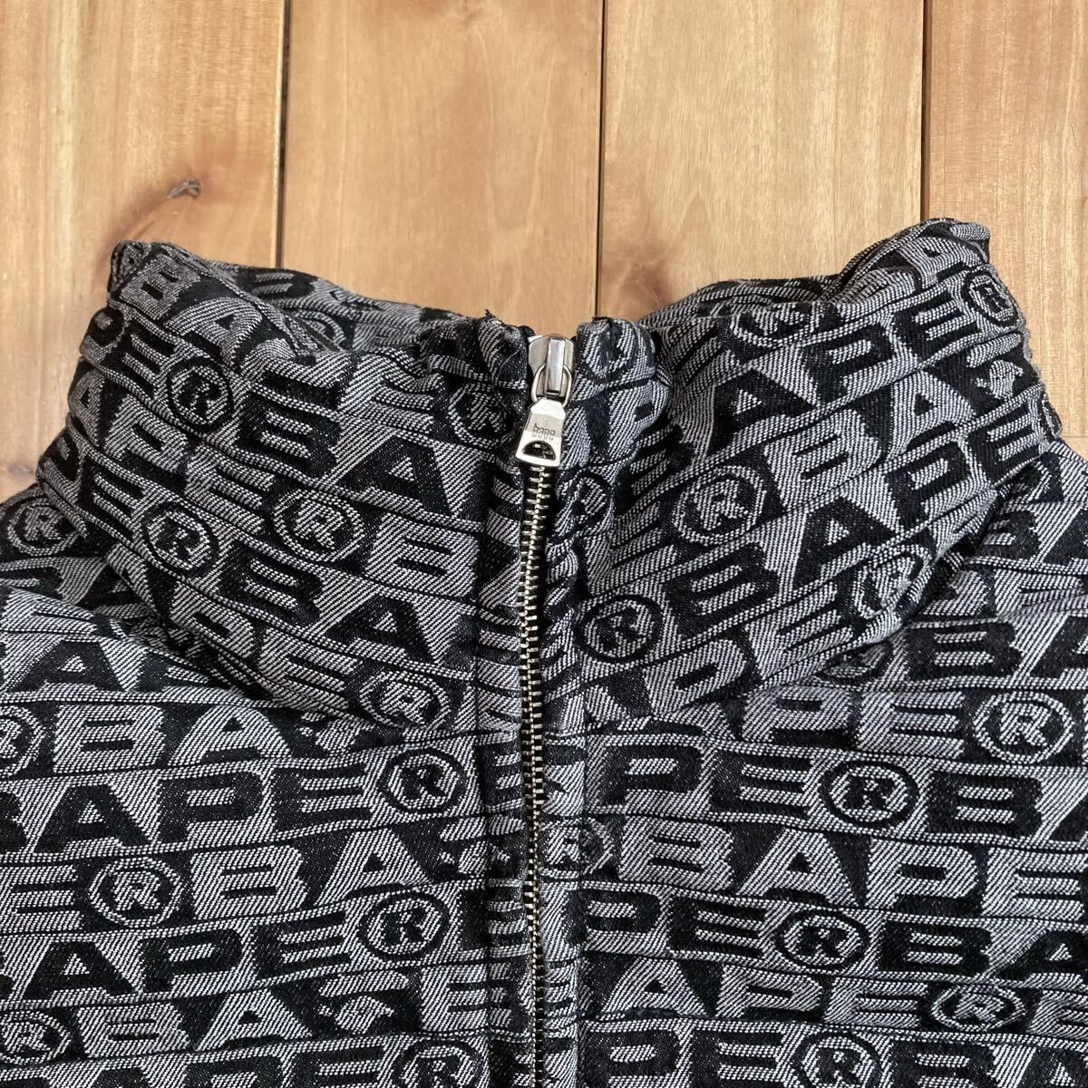 BAPE FACE LOGO モノグラム ダウンジャケット Mサイズ a bathing ape