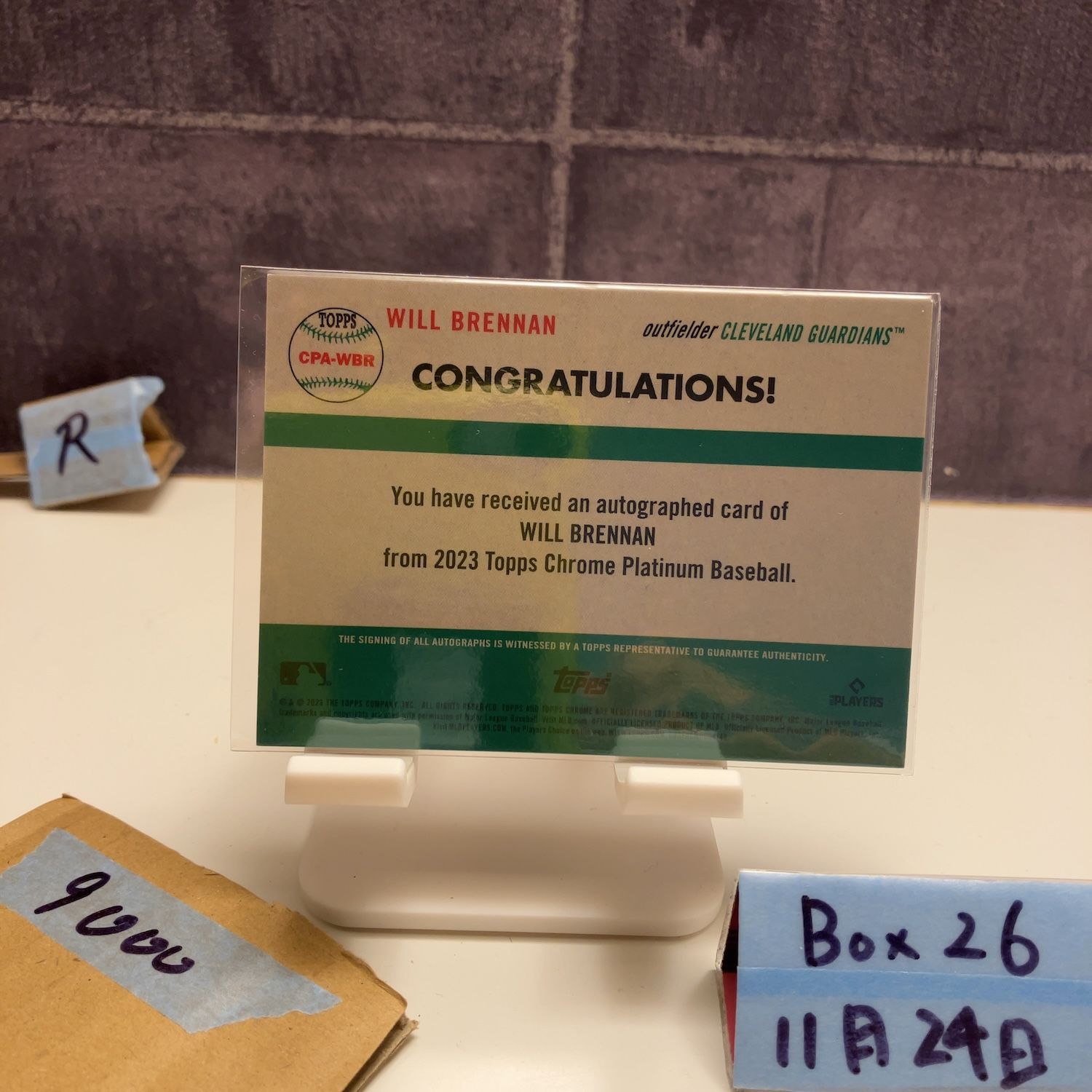 2023 Topps Chrome Platinum Will Brennan 50/50 直筆サインカード