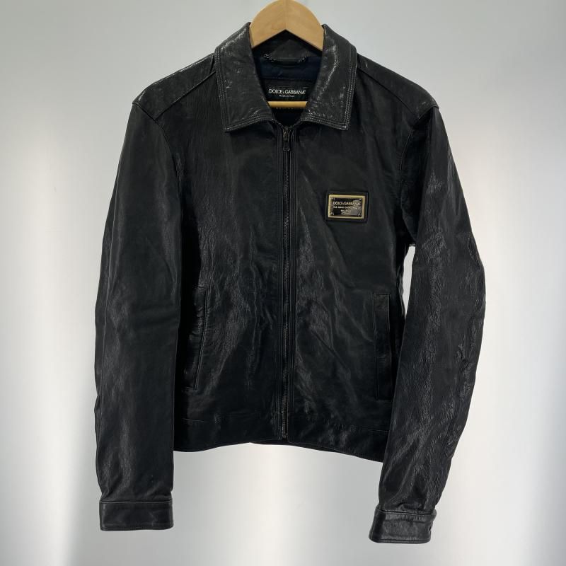 中古】DOLCE&GABBANA ラムスキン レザージャケット G9K38L サイズ48