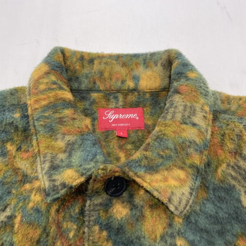 中古】Supreme 21FW PAISLEY FLEECE SHIRT サイズL シュプリーム