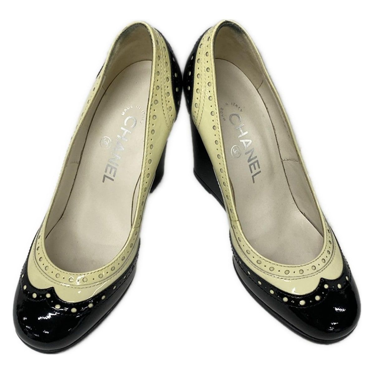 CHANEL(シャネル) パンプス 36 C レディース美品 G31216 アイボリー×黒